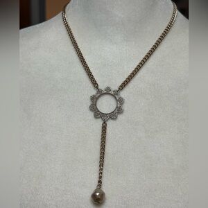Sabika Sorbet, Y Drop necklace with medallion